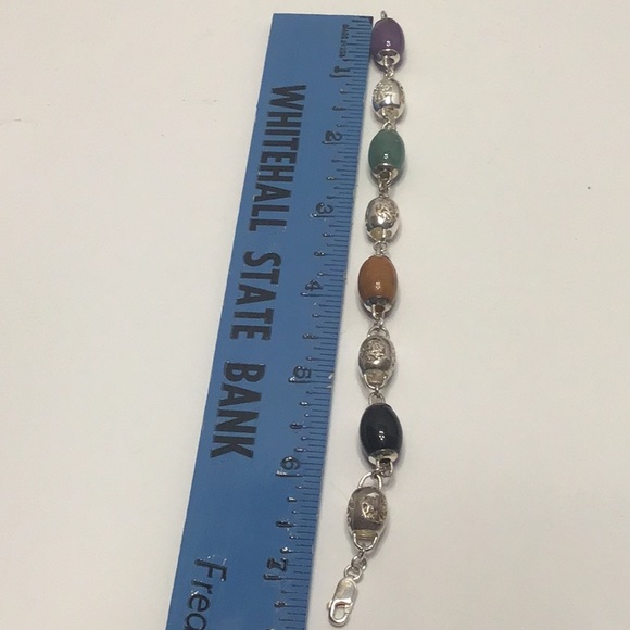 Jade & FAS Silver Beaded Bracelet. - Picture 3 of 3